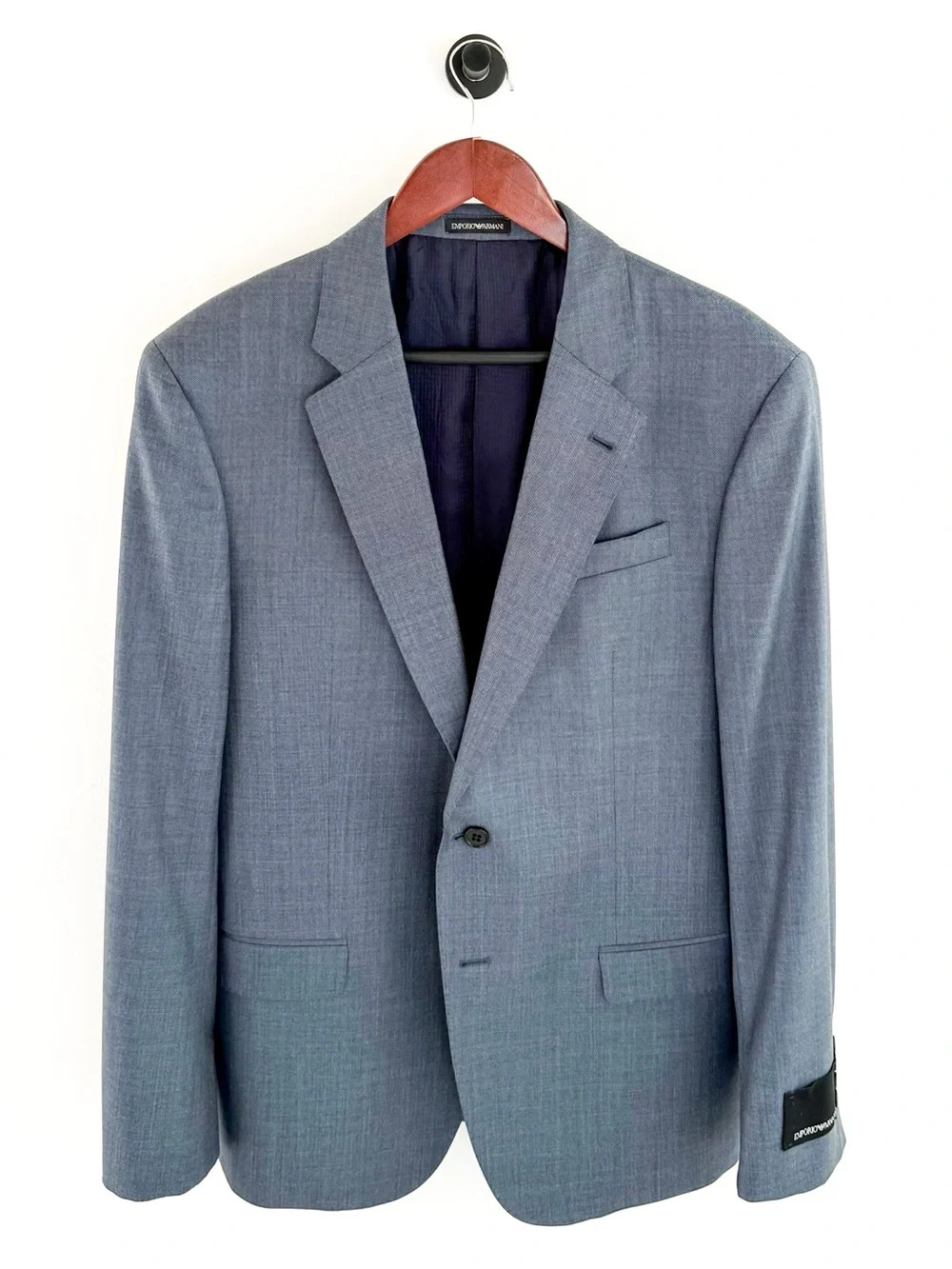 NWT New Emporio Armani G-Line Italian Wool Slate Blue Men's Blazer Jacket 42R